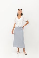 SANNY TIE FRONT LACE HEM TOP