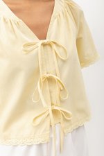 SANNY TIE FRONT LACE HEM TOP
