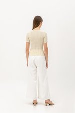 CHERIE SCALLOP KNIT TOP W SLEEVES