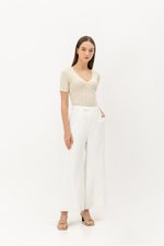 CHERIE SCALLOP KNIT TOP W SLEEVES