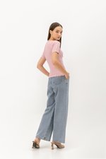 CHERIE SCALLOP KNIT TOP W SLEEVES