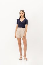 CHERIE SCALLOP KNIT TOP W SLEEVES