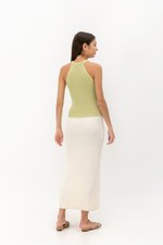 DARINA HALTER BUTTONDOWN KNIT TOP