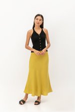 DARINA HALTER BUTTONDOWN KNIT TOP