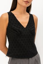DORALYNN EYELET TOP