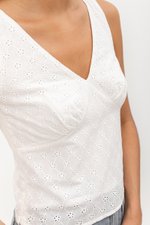 DORALYNN EYELET TOP
