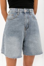 CLIFTON RAW EDGE LONG DENIM SHORTS CLIFTON RAW EDGE LONG DENIM SHORTS