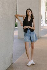 CLIFTON RAW EDGE LONG DENIM SHORTS CLIFTON RAW EDGE LONG DENIM SHORTS