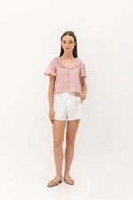 SHYE RUFFLE COLLAR EYELET TOP SHYE RUFFLE COLLAR EYELET TOP
