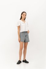 SHYE RUFFLE COLLAR EYELET TOP SHYE RUFFLE COLLAR EYELET TOP