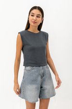 ARIA PADDED SHOULDER TOP
