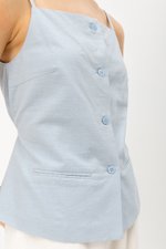 DAVIS BUTTONDOWN LINEN VEST TOP