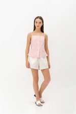 DAVIS BUTTONDOWN LINEN VEST TOP