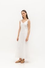 RACHELLE FLUTTER SLEEVE EYELET MIDI DRESS RACHELLE FLUTTER SLEEVE EYELET MIDI DRESS