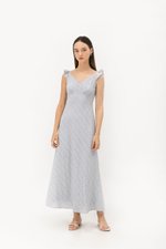 RACHELLE FLUTTER SLEEVE EYELET MIDI DRESS RACHELLE FLUTTER SLEEVE EYELET MIDI DRESS
