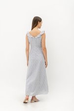 RACHELLE FLUTTER SLEEVE EYELET MIDI DRESS RACHELLE FLUTTER SLEEVE EYELET MIDI DRESS