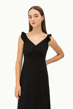 RACHELLE FLUTTER SLEEVE EYELET MIDI DRESS RACHELLE FLUTTER SLEEVE EYELET MIDI DRESS
