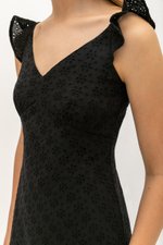 RACHELLE FLUTTER SLEEVE EYELET MIDI DRESS RACHELLE FLUTTER SLEEVE EYELET MIDI DRESS