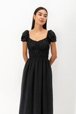 CLARESSA RUCHED WAIST LINEN MIDI DRESS CLARESSA RUCHED WAIST LINEN MIDI DRESS