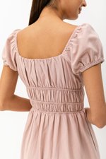 CLARESSA RUCHED WAIST LINEN MIDI DRESS CLARESSA RUCHED WAIST LINEN MIDI DRESS