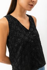 SPIROGRAPH BUTTONDOWN VEST TOP