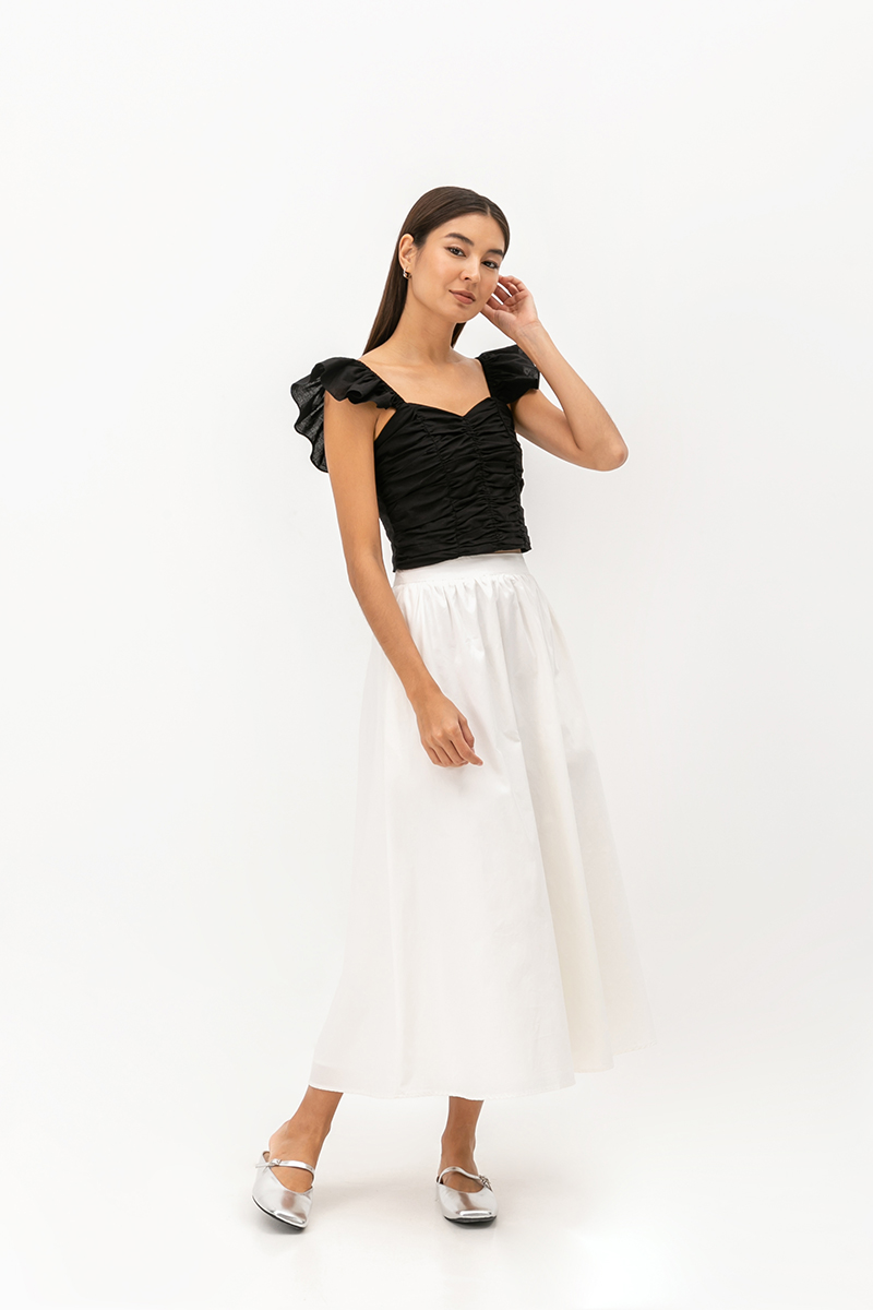 TESSA FLUTTER SLEEVE CROP TOP