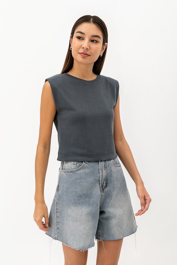 ARIA PADDED SHOULDER TOP