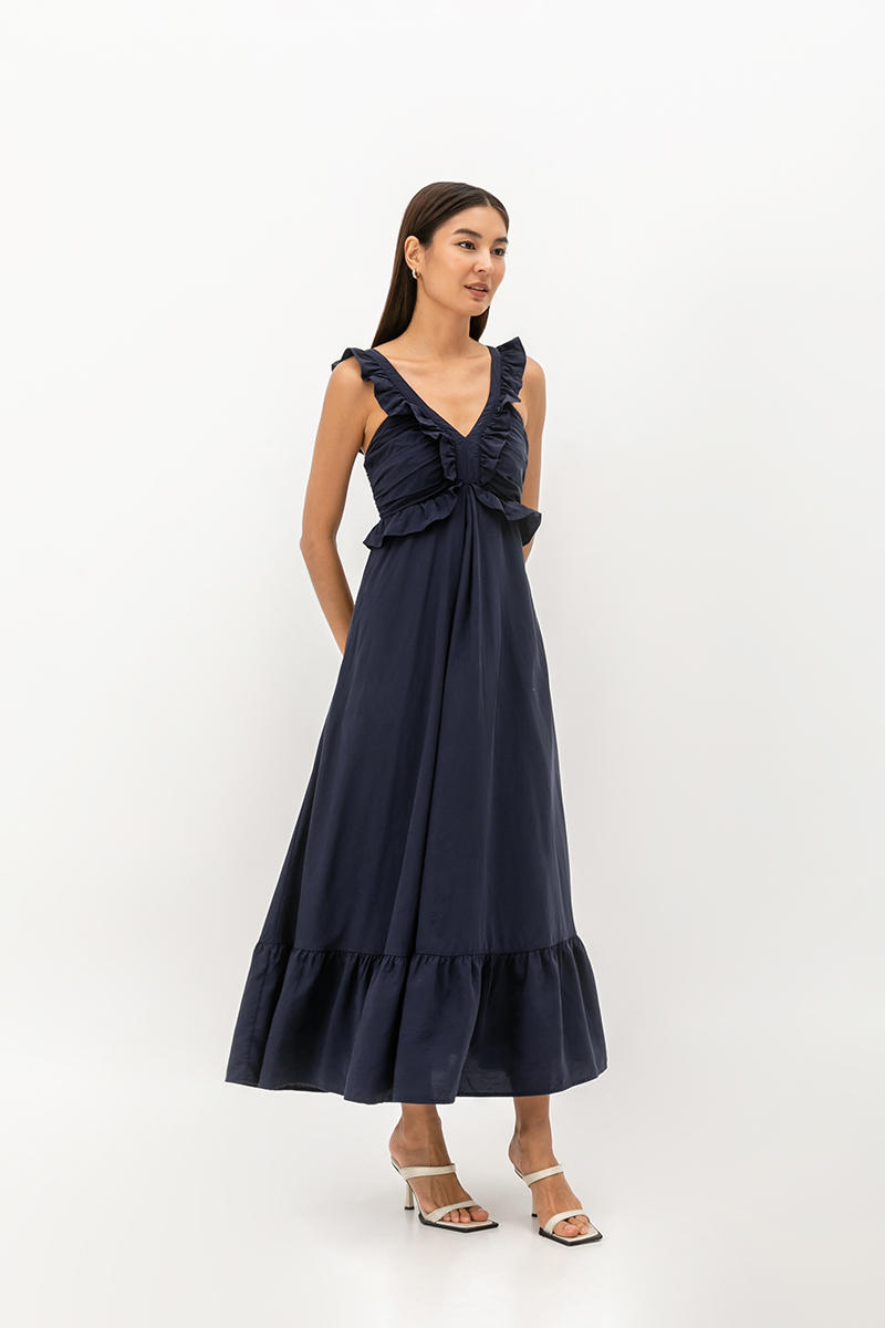 TRIXY RUFFLE MAXI DRESS