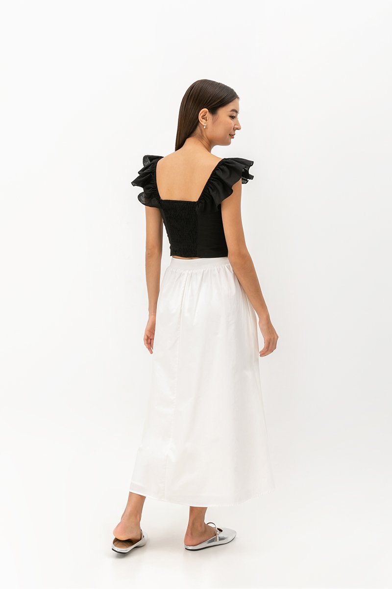 TESSA FLUTTER SLEEVE CROP TOP