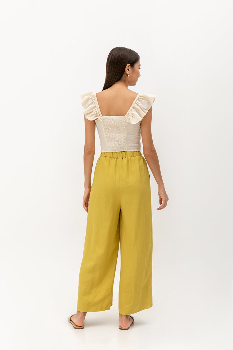 TESSA FLUTTER SLEEVE CROP TOP