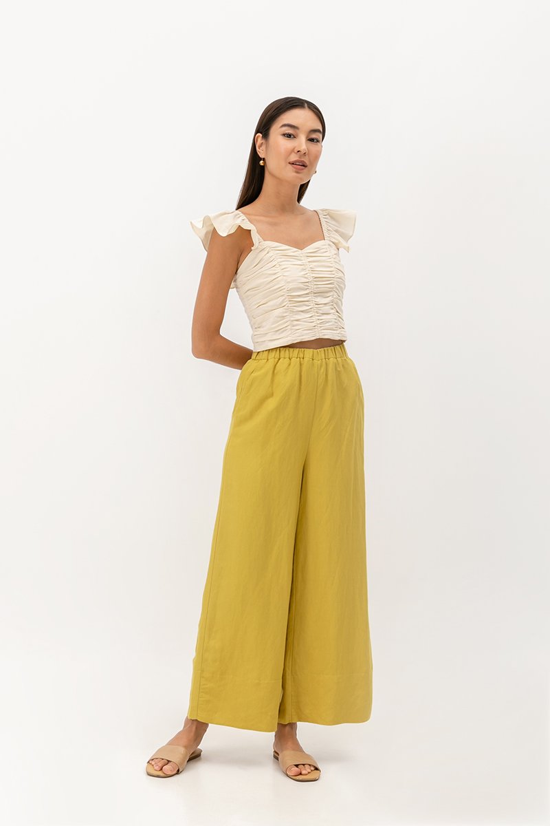 TESSA FLUTTER SLEEVE CROP TOP