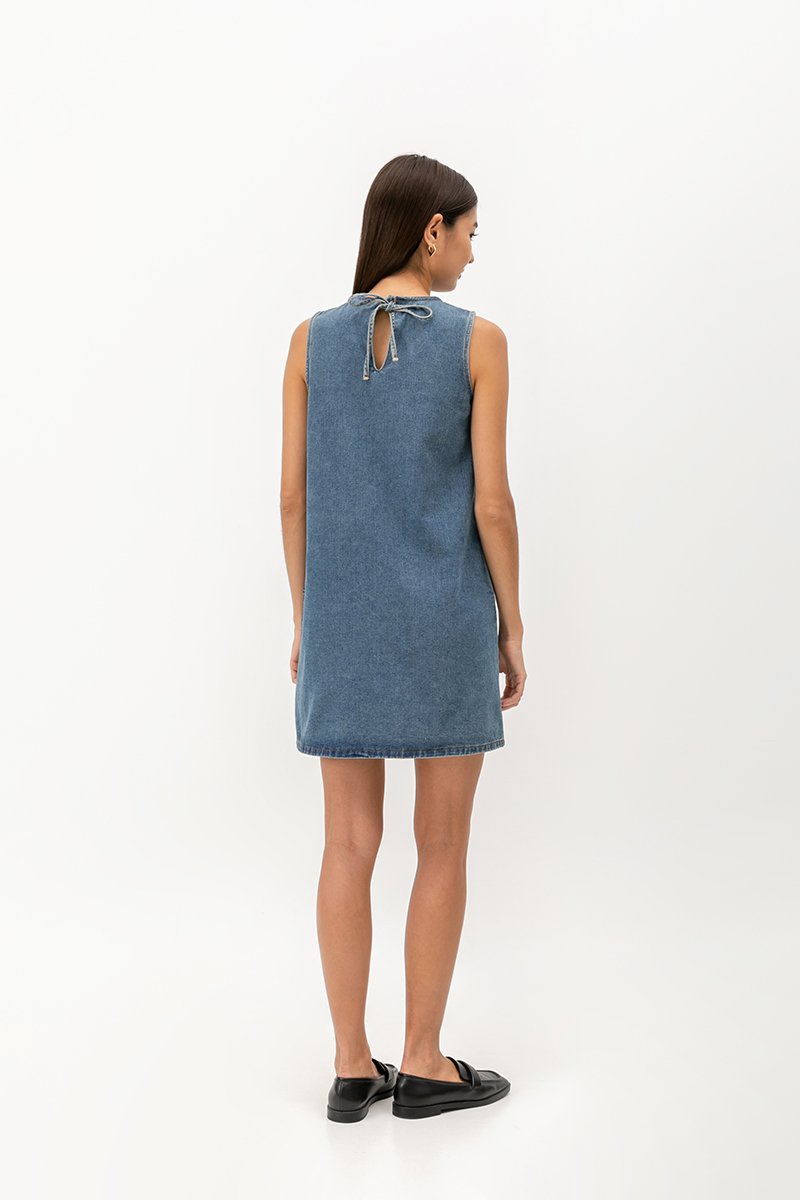 DUNE DENIM SHIFT MINI DRESS