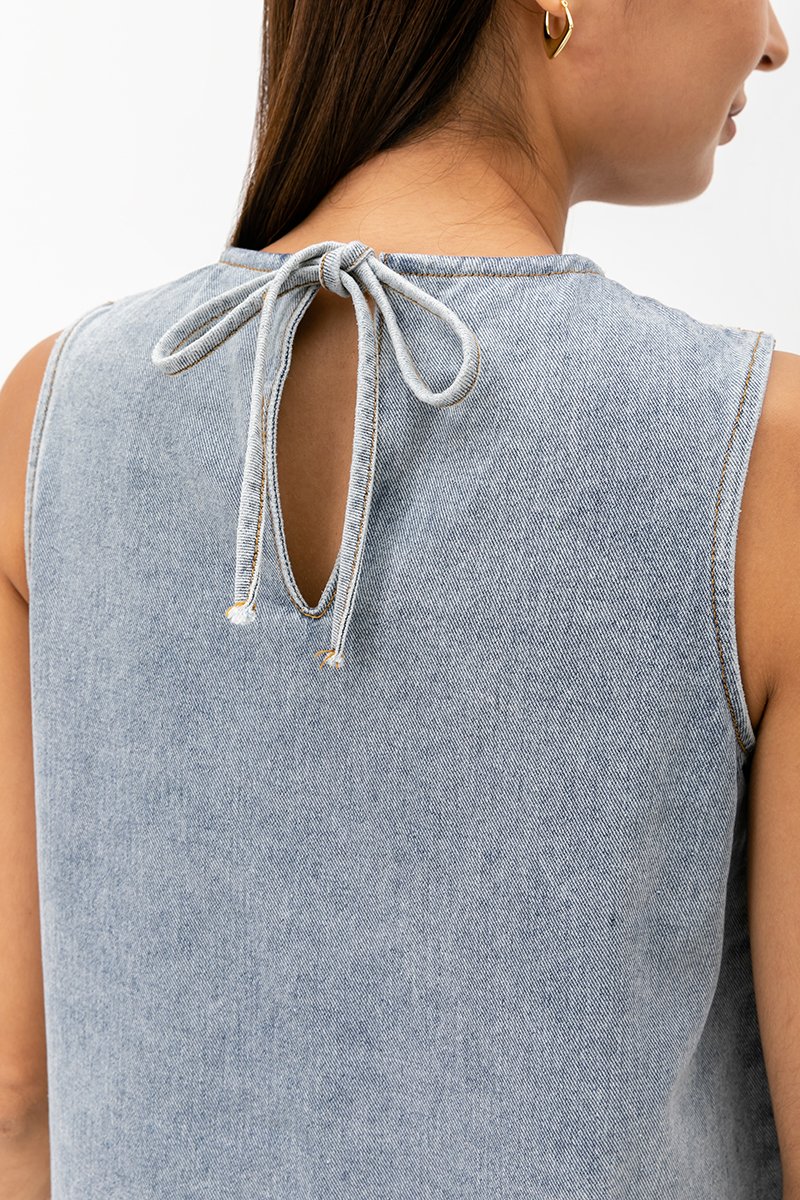 DUNE DENIM SHIFT MINI DRESS