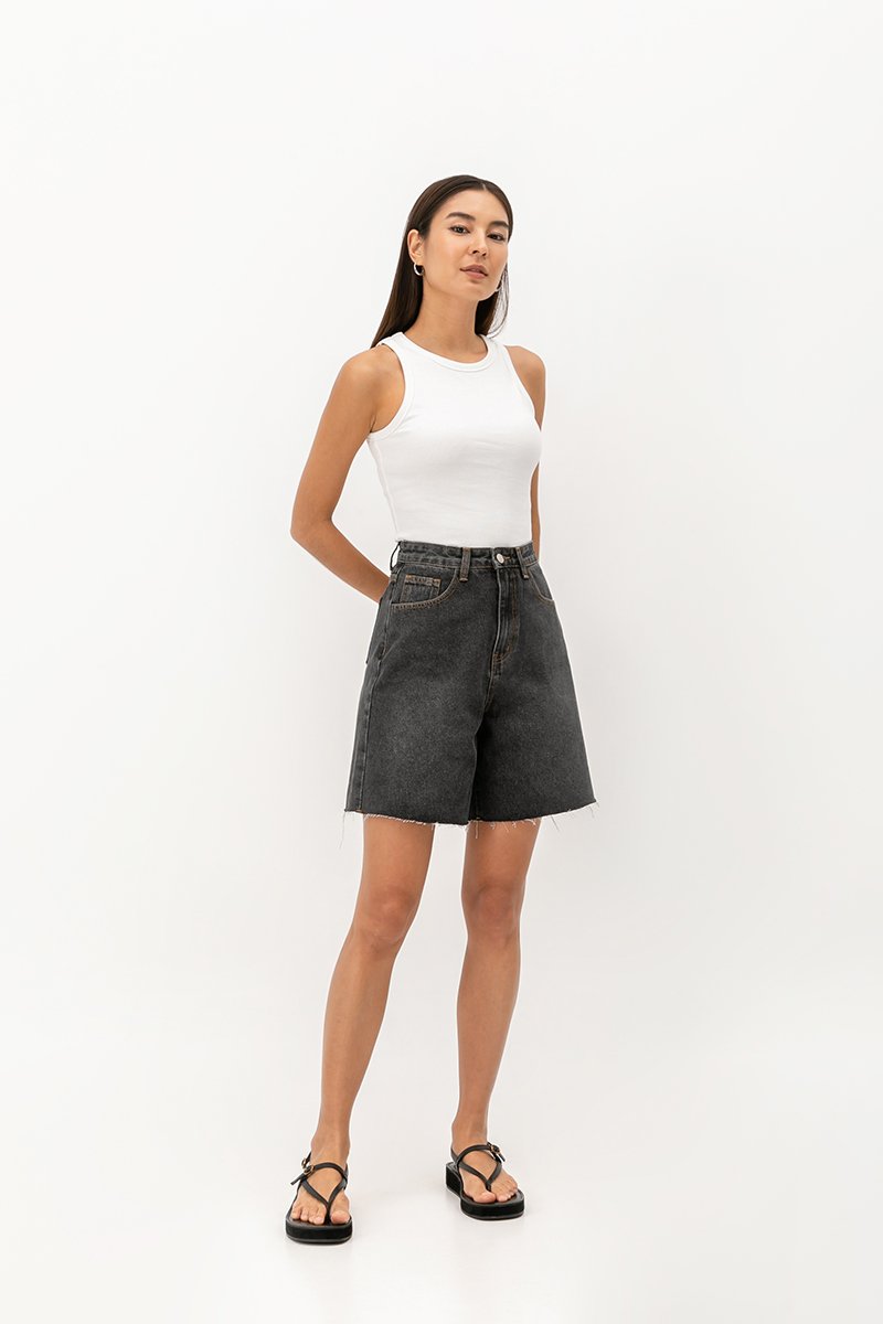 CLIFTON RAW EDGE LONG DENIM SHORTS