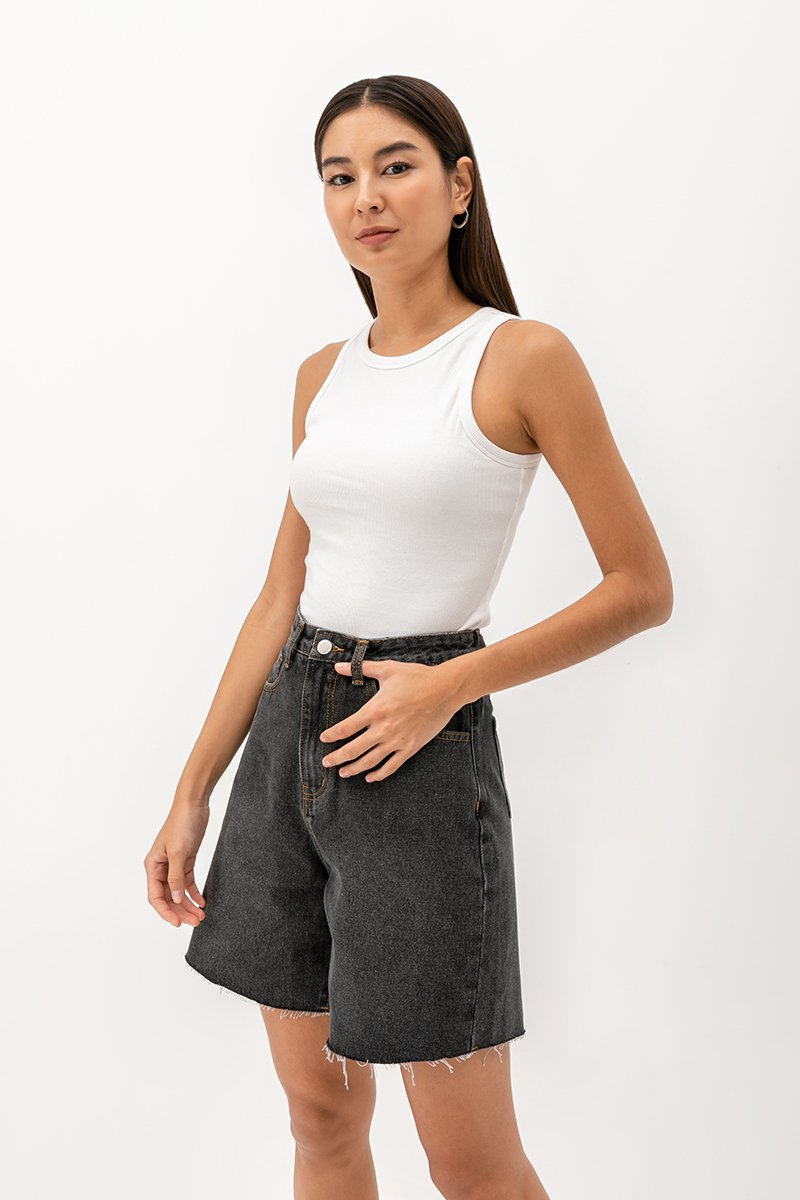 CLIFTON RAW EDGE LONG DENIM SHORTS