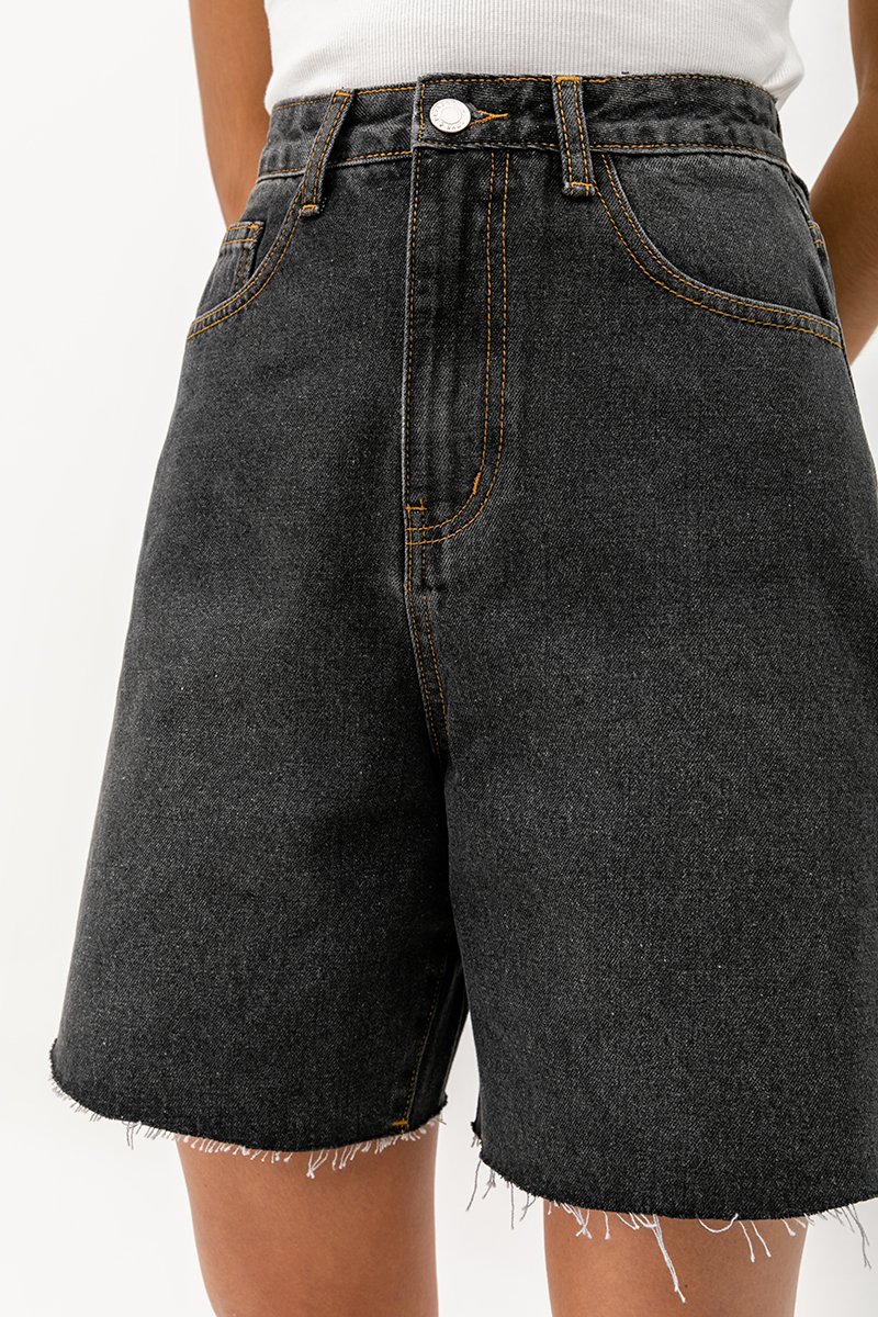CLIFTON RAW EDGE LONG DENIM SHORTS