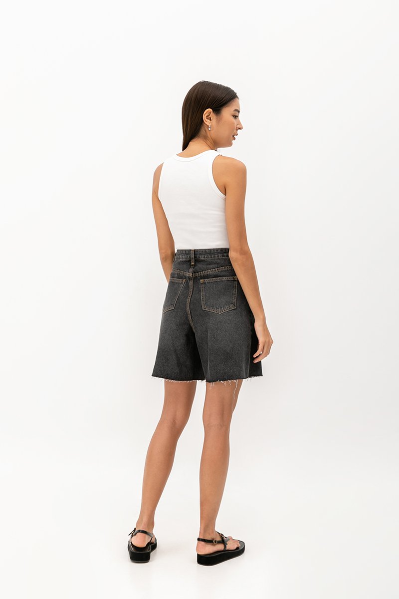 CLIFTON RAW EDGE LONG DENIM SHORTS