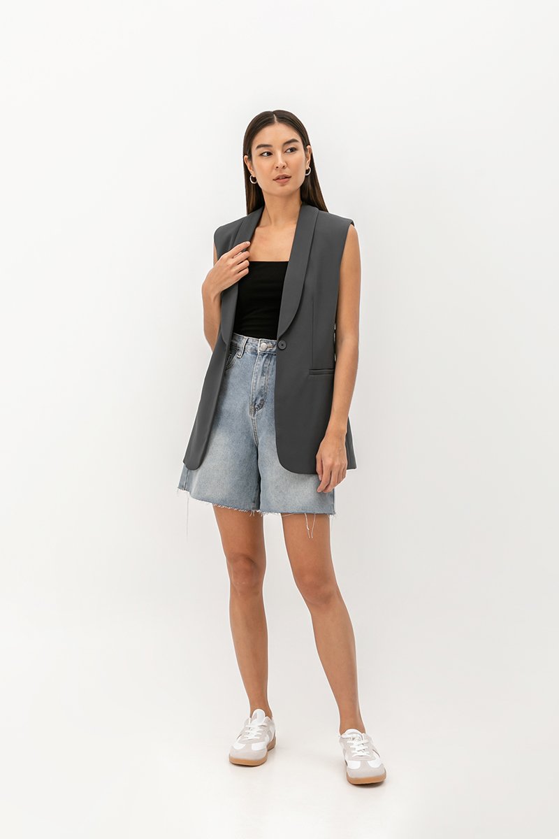 CLIFTON RAW EDGE LONG DENIM SHORTS