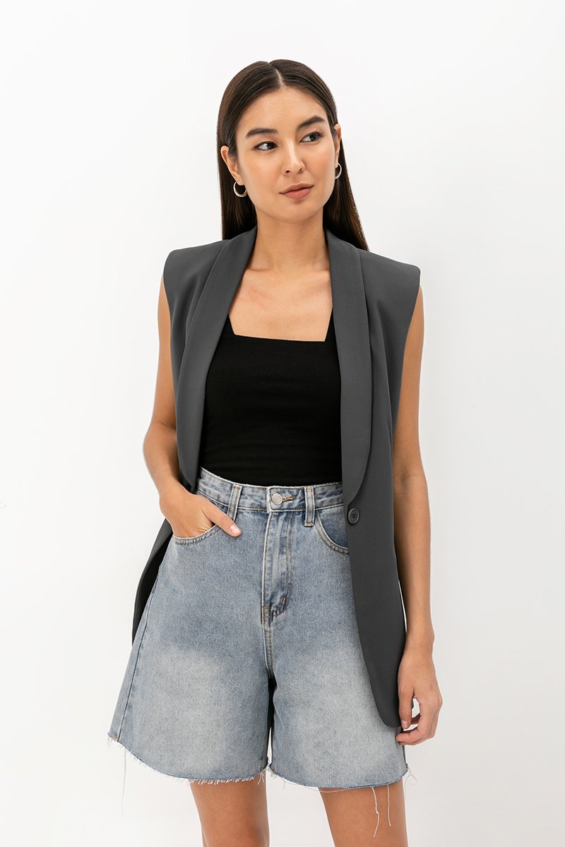 CLIFTON RAW EDGE LONG DENIM SHORTS