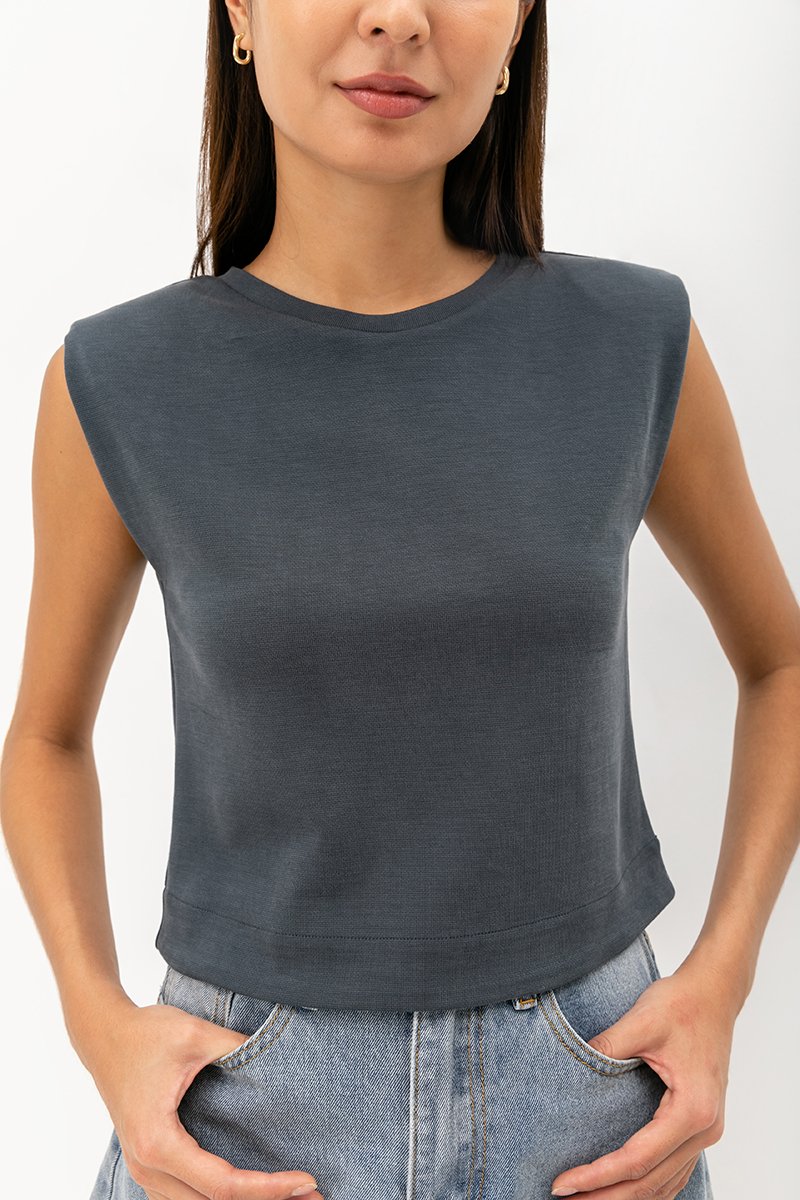 ARIA PADDED SHOULDER TOP
