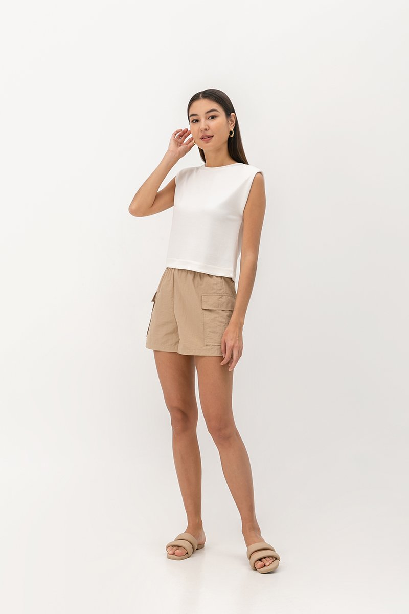 ARIA PADDED SHOULDER TOP