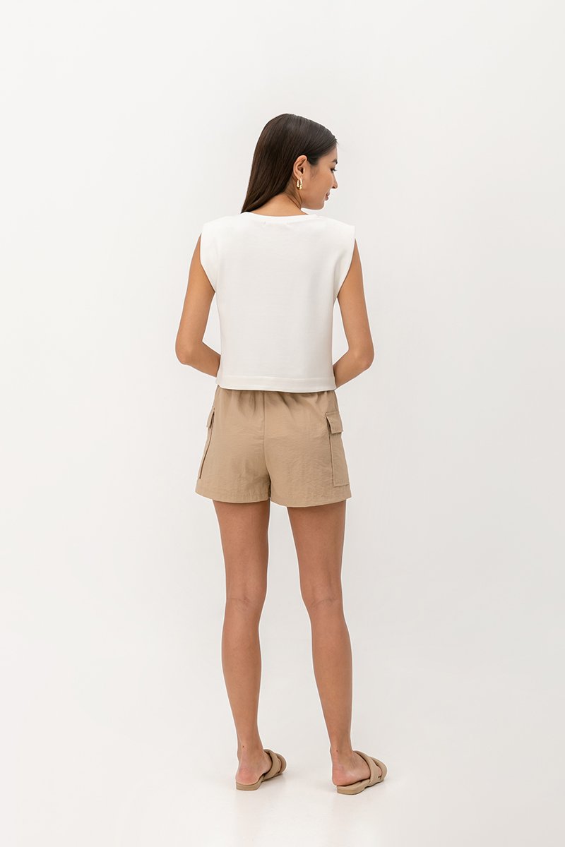 ARIA PADDED SHOULDER TOP