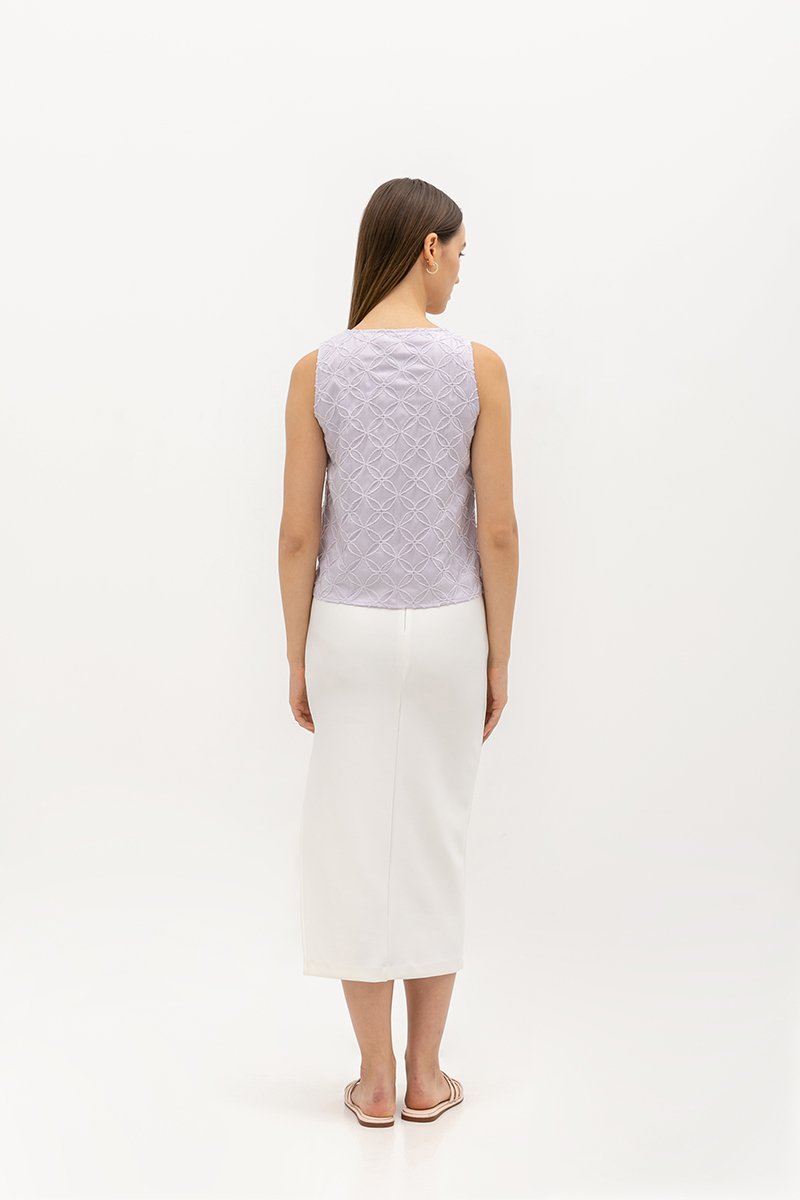 SPIROGRAPH BUTTONDOWN VEST TOP