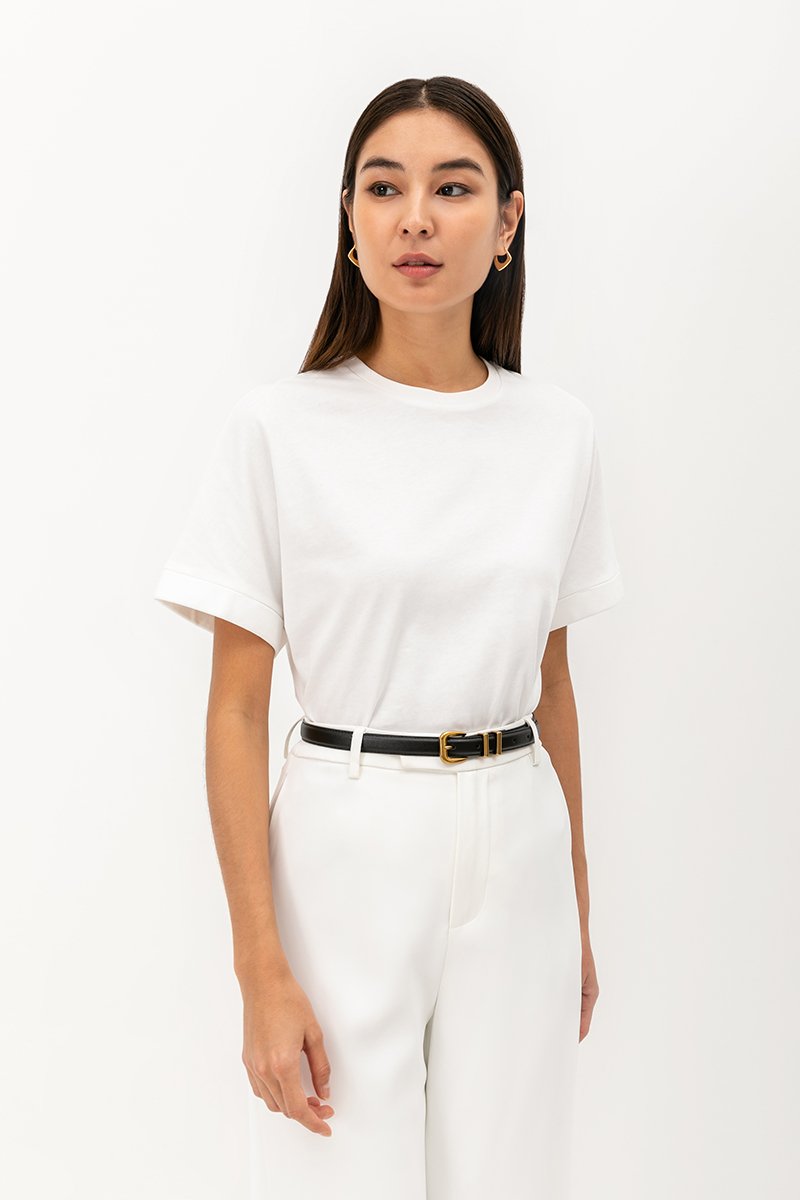 COLLINS ROLLED SLEEVE OVERSIZED TEE