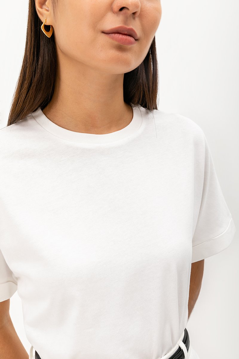 COLLINS ROLLED SLEEVE OVERSIZED TEE