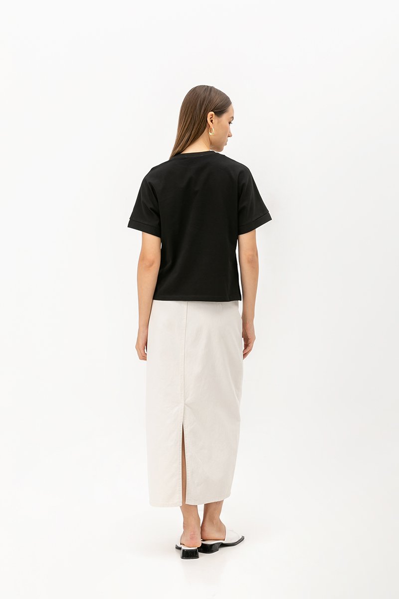 COLLINS ROLLED SLEEVE OVERSIZED TEE