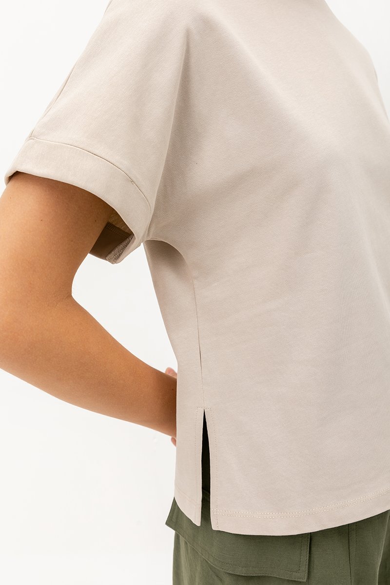 COLLINS ROLLED SLEEVE OVERSIZED TEE