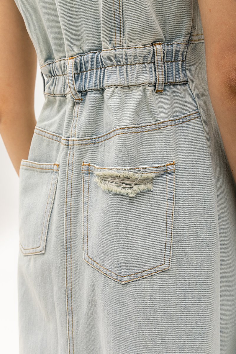 DYLAN SLEEVELESS DENIM MIDI DRESS