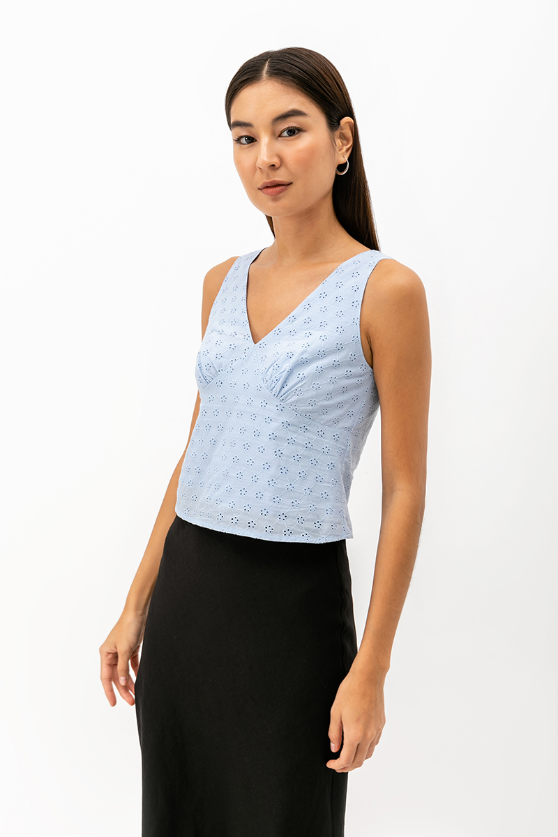 DORALYNN EYELET TOP