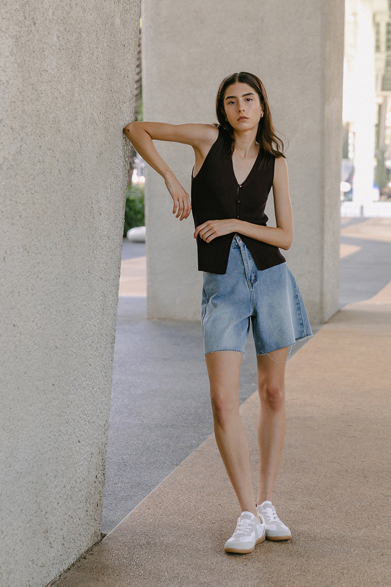 CLIFTON RAW EDGE LONG DENIM SHORTS 